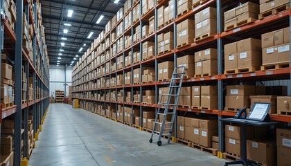 Modern Industrial Storage Room with Metal Shelves