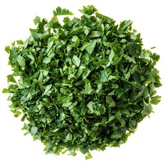 Obraz premium Finely Chopped Dry Parsley Leaves for Culinary Perfection on White or PNG Transparent Background isolated on white background 