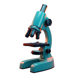 Isolated Turquoise Scientific Microscope for Laboratory Research