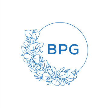 BPG letter logo design with white background in illustrator, vector logo modern alphabet font overlap style. calligraphy designs for logo, Poster, Invitation, etc.