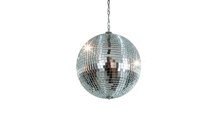 Isolated Mirrored Disco Ball: A Shimmering Sphere of Nightlife