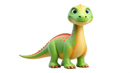 a charming and friendly dinosaur cartoon character with a bright smile