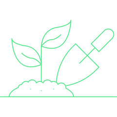 Planting single vector icon illustration