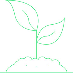 Sprouts single vector icon illustration