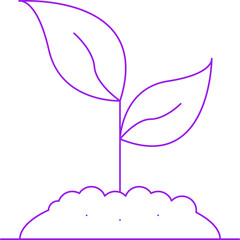 Sprouts single vector icon illustration