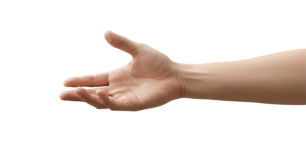 Isolated Open Palm Hand Gesture, Ready to Receive