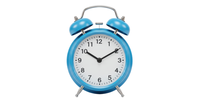 Isolated Classic Blue Alarm Clock with Metal Bells - Powered by Adobe