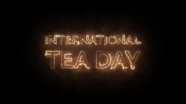 International Tea Day Text typography animation 4k video