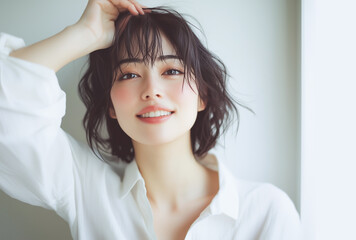 アジア人女性のポートレート（スキンケア・ボディケア・エステサロン）