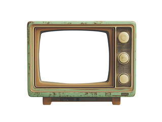 Retro Television Frame Vintage TV Mockup Empty Screen Blank Display Old Television