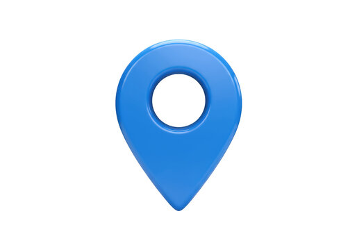 Isolated Glossy Blue Location Pin