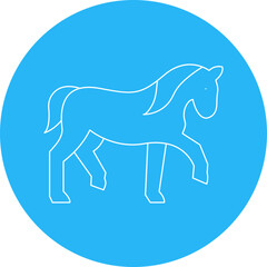 Horse single vector icon illustration