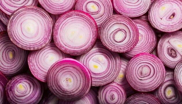 red onion slice vegetables top view, AI generated