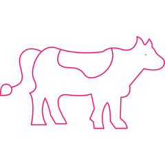 Cow single vector icon illustration