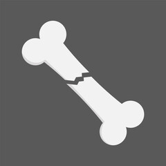 Dog bone icon in modern flat design isolated on transparent background, pet food vector illustration for web site or mobile app