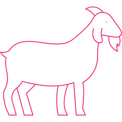 Goat single vector icon illustration