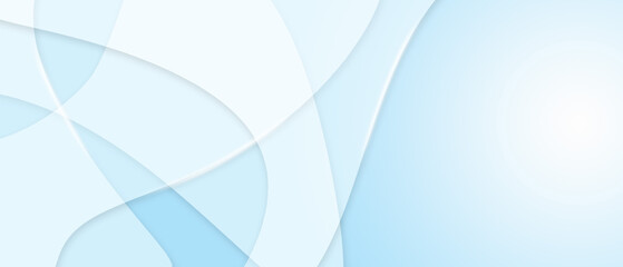 Graphic illustrations of curves and wavy lines. Geometric wallpaper, light blue gradient background. Templates for websites, covers, and background designs.