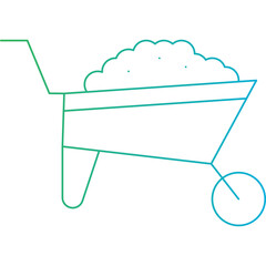 Wheelbarrow single vector icon illustration