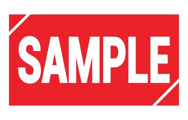 SAMPLE text written on red stamp sign.