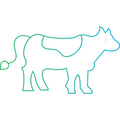 Cow single vector icon illustration