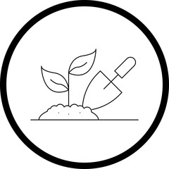 Planting single vector icon illustration