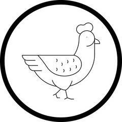 Chicken single vector icon illustration