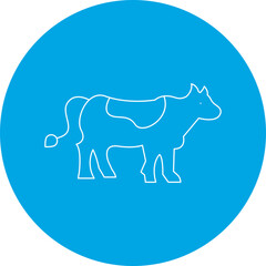 Cow single vector icon illustration