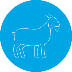 Goat single vector icon illustration