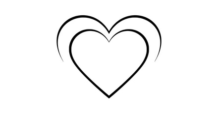 Eternal Love Emblem: Minimalist line art captures the essence of affection with a dual-heart design, an emblem of lasting bonds and infinite devotion.
