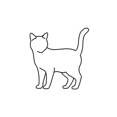Minimalist Cat Silhouette: a simple outline of an elegant domestic feline, capturing its graceful form and poise in a clean, minimalist aesthetic.