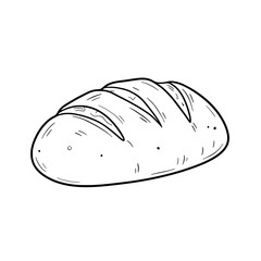 Artisanal Bread: Simple illustration of freshly baked loaf of bread.