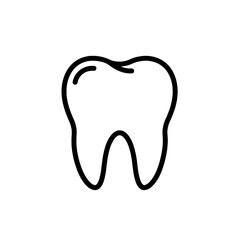 Obraz premium Dental Health Icon: A simple line drawing of a healthy tooth, embodying the essence of oral hygiene, dental care, and overall well-being.