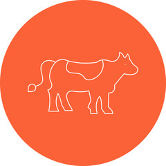 Cow single vector icon illustration