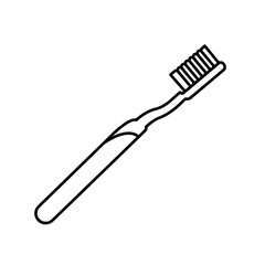 Toothbrush Outline: A clean, minimalist line drawing of a toothbrush, perfect for dental health illustrations.