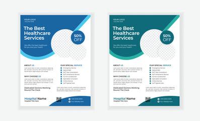 Modern healthcare and medical flyer or poster design layout, leaflets decoration for printing and presentation vector,cover a4 template design.