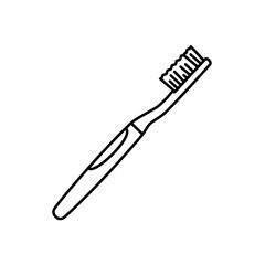 Dental Care Essentials: A minimalist, detailed outline of a toothbrush, conveying simplicity and hygiene, essential for health and wellness.