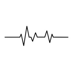 Vitality in Lines: A stark, graphical representation of a heartbeat, symbolizing life, health, and the rhythm of existence, rendered in a minimalist style.