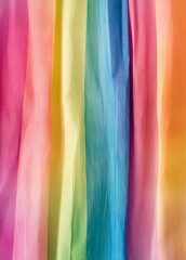 Soft Colorful Rainbow Fabric Drapes