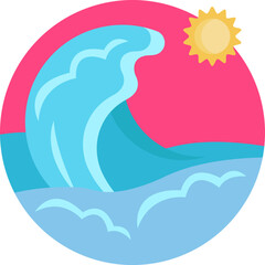 Obraz premium A curling wave symbolizing the thrill of catching waves while surfing.