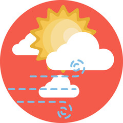 Windy weather icon, indicating ideal wind conditions for surfing.