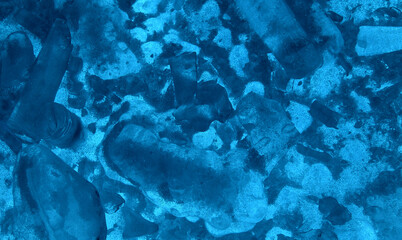 Abstract Blue Pattern Similar To Shards Of Ice On A Blue Surface. Textured Image Of Blue Transparent Debris 
