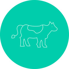 Cow single vector icon illustration