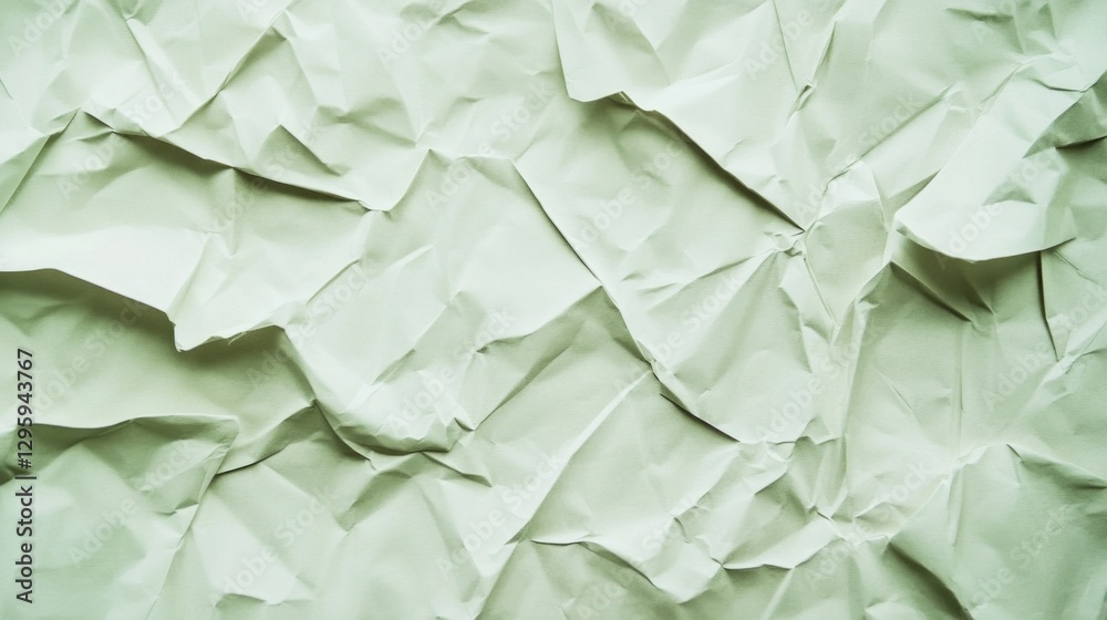 Aufkleber A close-up view reveals intricate folds and creases of crumpled paper, showcasing a subtle interplay of light and shadow across its surface, adding depth and texture