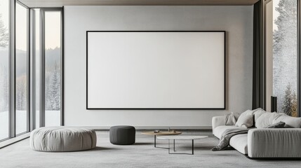 Blank wall frame model background