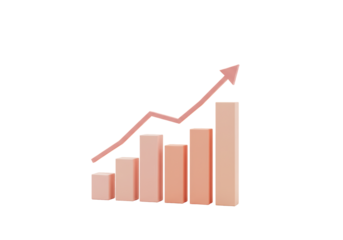 Isolated Bar Graph with Arrow