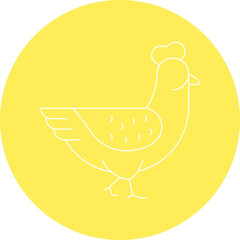 Chicken single vector icon illustration