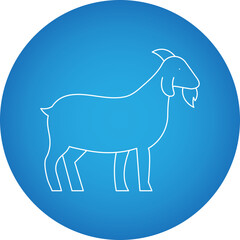 Goat single vector icon illustration