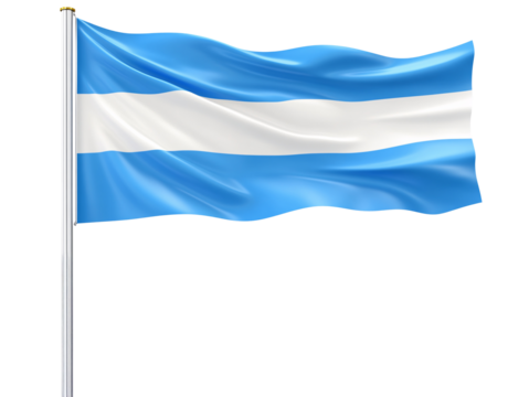 A digitally rendered Honduran flag billowing proudly on a pole, against a dark background. - Powered by Adobe