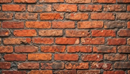 Obraz premium Red Brick Wall Texture with Vintage Appearance and Rustic Charm