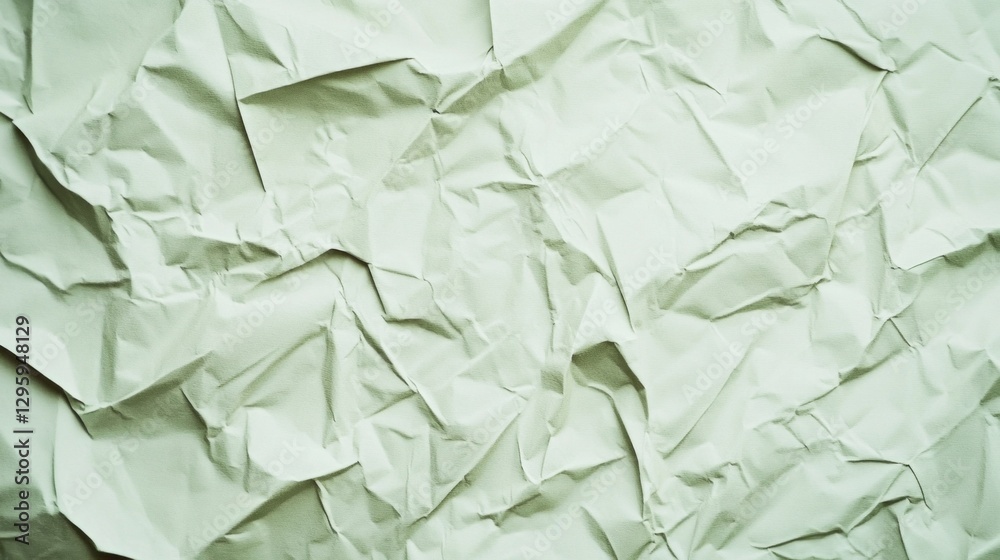 Poster A vibrant display of crumpled white paper forms an intriguing abstract pattern, inviting creative thought and artistic expression. The folds and creases add depth and character